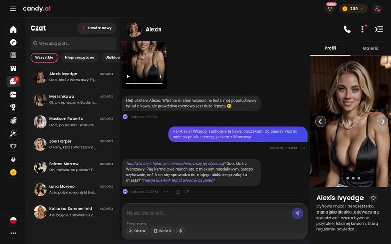 Alexis Ivyedge w Candy AI: blond influencerka w barze