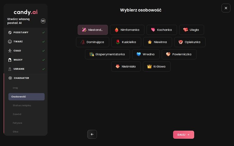 Kreator Candy AI, osobowość i głos
