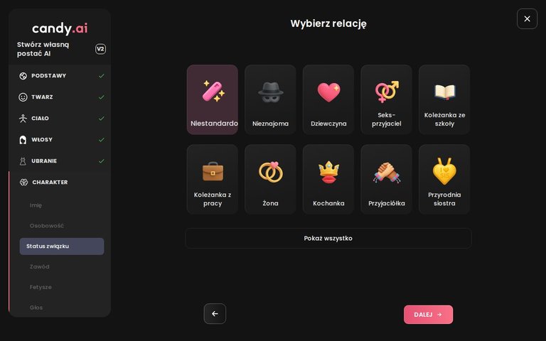 Kreator Candy AI, zawód i relacja