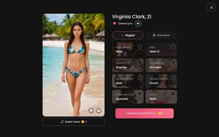 Gotowa własna postać Linda Moore w Candy AI