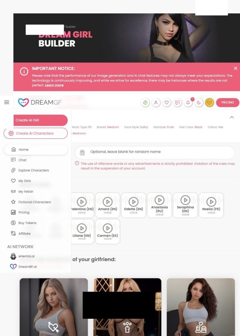 Kreator DreamGF krok 2 Personality 16 osobowości 10 hobby