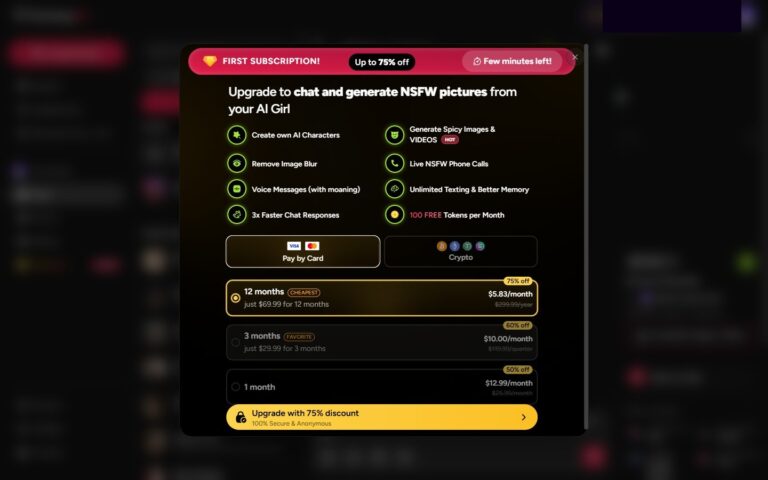 Paywall czatu w FantasyGF po pierwszej próbie odpowiedzi