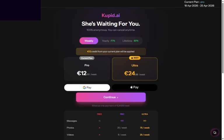 Cennik Kupid AI Weekly Pro Ultra